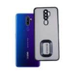 OPPO A9 2020 / A5 2020 Back Cover | Transparent Shockproof Case with Ring Holder Stand & Camera Protection