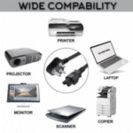 Desktop Power Cable Cord 1.2 Meter | 3 Pin Power Cable for PC & Monitor - Image 3