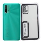 Redmi 9 Power / Redmi 9T Back Cover | Transparent Shockproof Case with Ring Holder Stand & Camera Protection