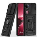 Vivo V50 Back Cover | Premium Transparent Shockproof Case with Ring Holder Stand & Camera Protection - Image 3
