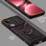 Vivo V50 Back Cover | Premium Transparent Shockproof Case with Ring Holder Stand & Camera Protection - Image 2
