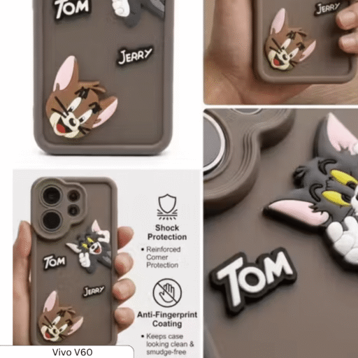 Vivo V60 Back Cover | Premium Transparent Shockproof Case with Ring Holder Stand & Camera Protection - Image 2