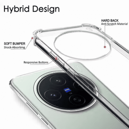 Vivo X200 Back Cover | Premium Transparent Shockproof Case with Ring Holder Stand & Camera Protection - Image 3