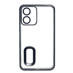Vivo Y02s Blue Frame Back Cover | Transparent Shockproof Case with Color Frame & Camera Protection - Image 5
