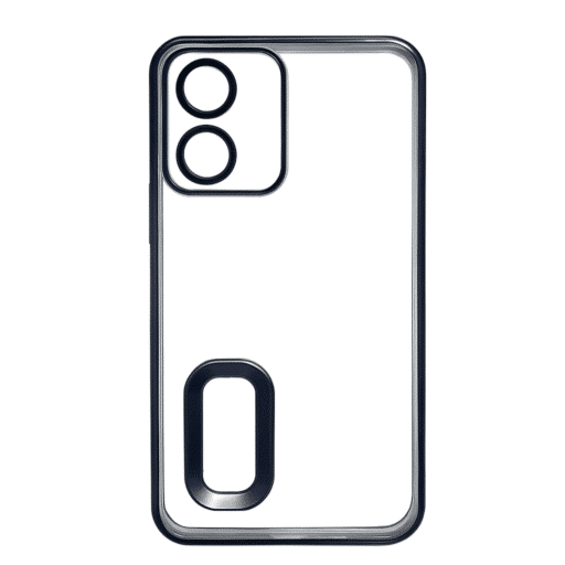 Vivo Y02s Blue Frame Back Cover | Transparent Shockproof Case with Color Frame & Camera Protection - Image 5