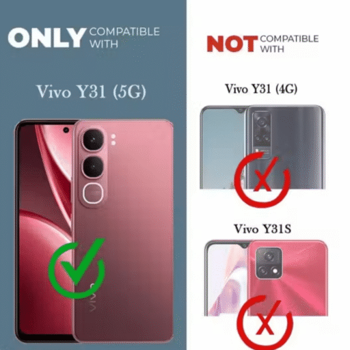 Vivo Y31 Back Cover | Transparent Shockproof Case with Ring Holder Stand & Camera Protection - Image 3
