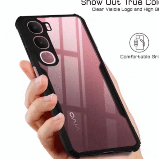 Vivo Y31 Back Cover | Transparent Shockproof Case with Ring Holder Stand & Camera Protection - Image 2