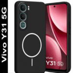 Vivo Y31 Back Cover | Transparent Shockproof Case with Ring Holder Stand & Camera Protection