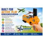 Air Battle Foam Airplane Launcher Catapult Gun Toy for Kids, Includes 4 Foam Gliders, Continuous Launch Outdoor Active Play Toy, STEM Learning Toy for Boys & Girls Ages 3+ - Image 3
