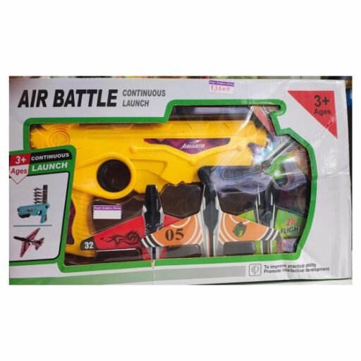 Air Battle Foam Airplane Launcher Catapult Gun Toy for Kids, Includes 4 Foam Gliders, Continuous Launch Outdoor Active Play Toy, STEM Learning Toy for Boys & Girls Ages 3+ - Image 2